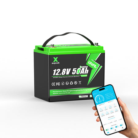 XSVPVOLT 12V 50Ah LiFePO4 Batterie mit Bluetooth – Ideal für Angeln & Camping
