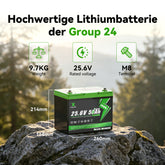 XSVPVOLT 24V 50Ah Premium Lithiumbatterie mit Bluetooth-Überwachung